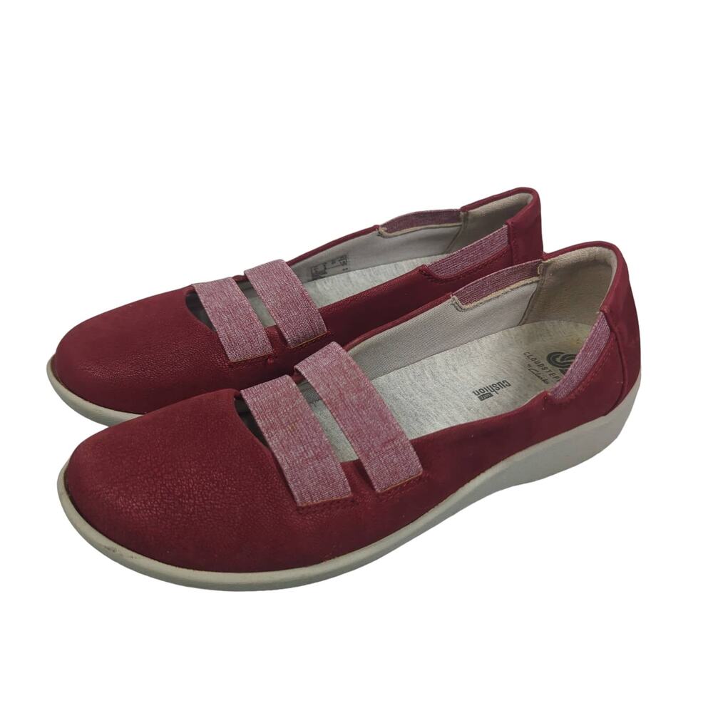 Clarks Cloud Steppers Sillian Rest Flat Cherry Womens Size 9